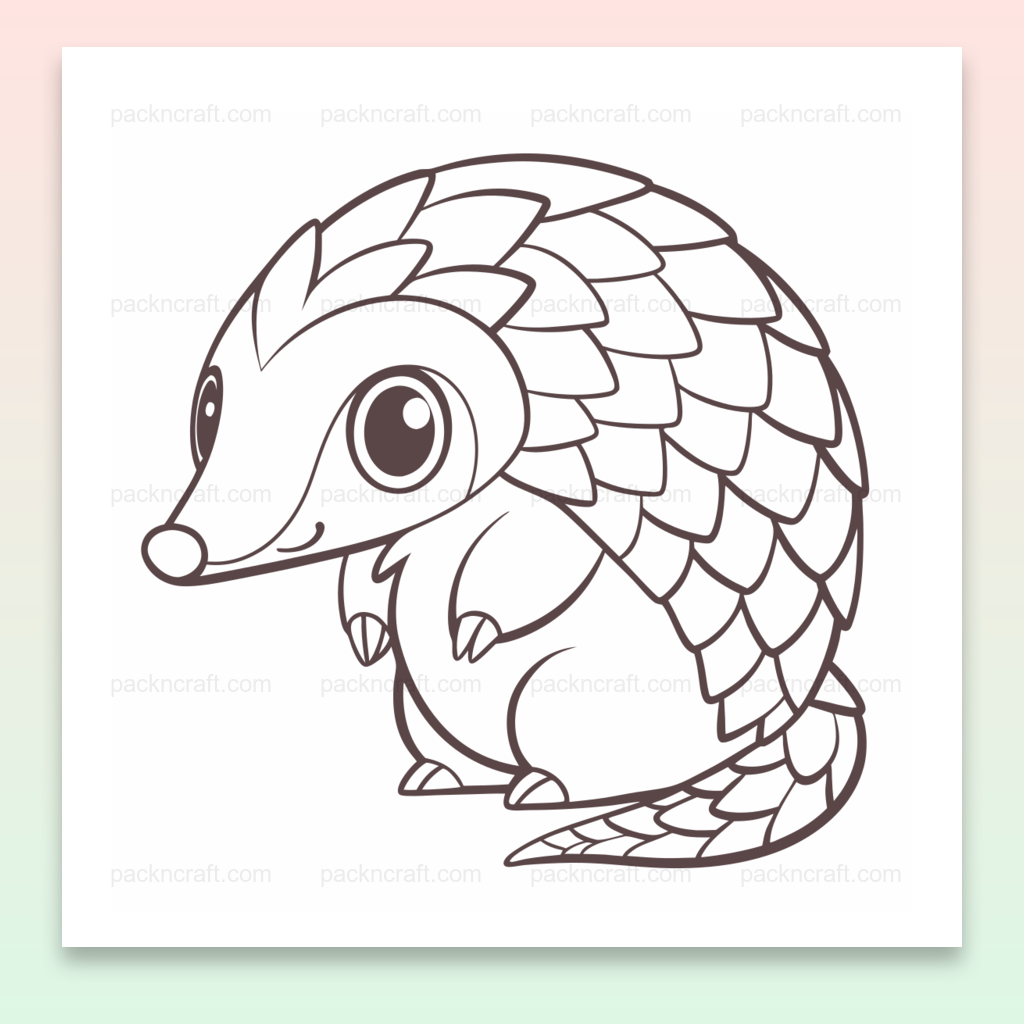 Illustration vectorielle d'un pangolin joyeux, idéal pour DIY et papeterie.