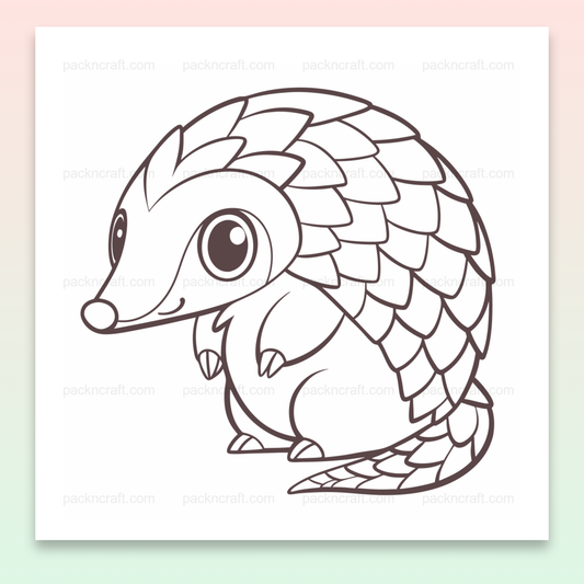 Illustration vectorielle d'un pangolin joyeux, idéal pour DIY et papeterie.