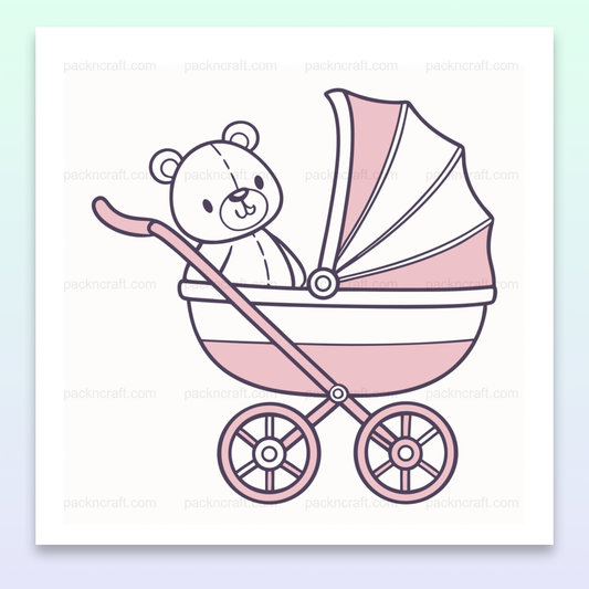 Design kawaii de wagon pour bébé, ambiance vintage et charmante.