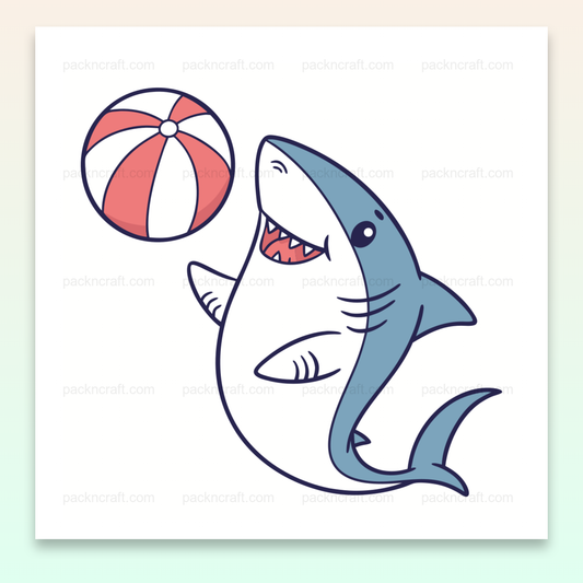 Illustration de requin joueur avec ballon, SVG vectoriel parfait pour déco et DIY.