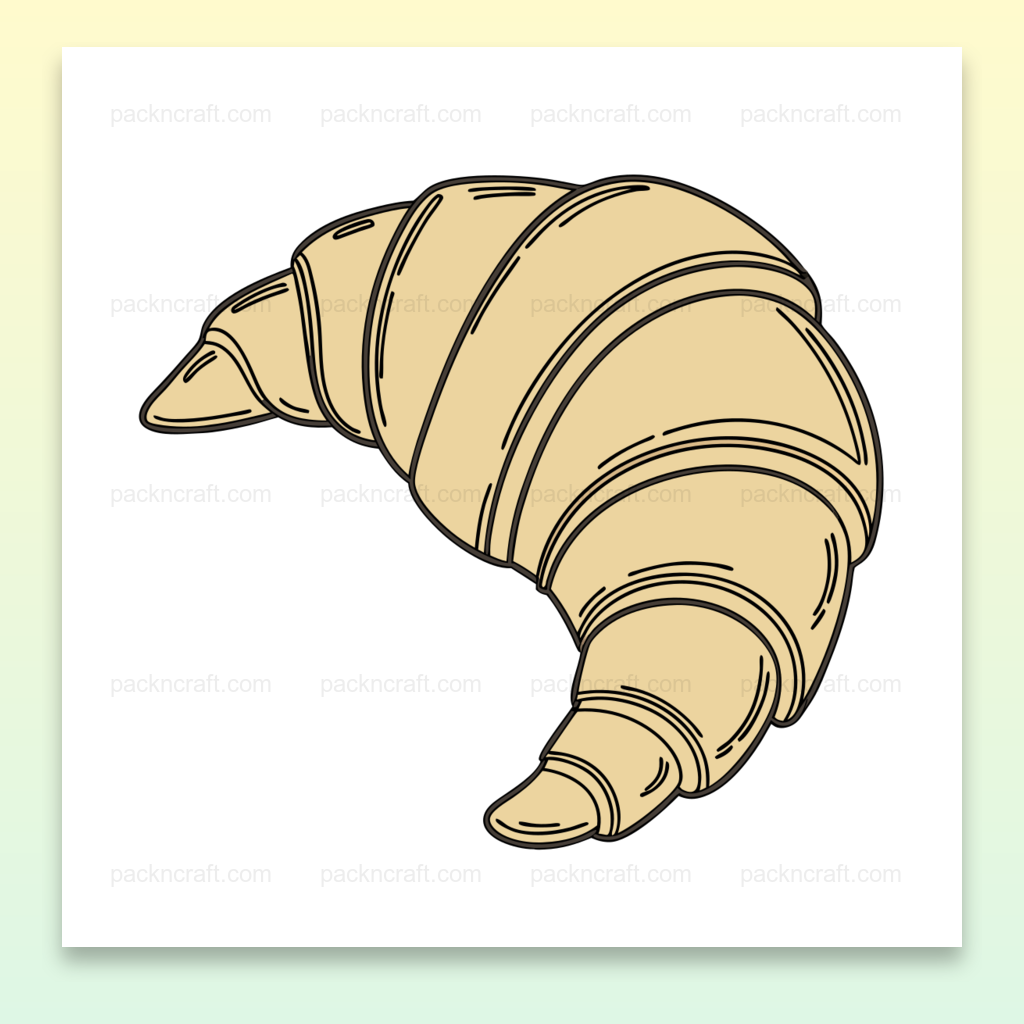 Illustration pastel de croissant pour projets DIY et cuisine, fichier SVG et PNG.