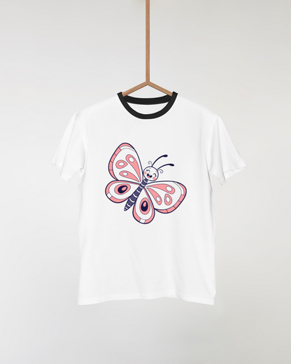 T-shirt avec papillon pastel volant pour une touche de nature joyeuse et enjouée