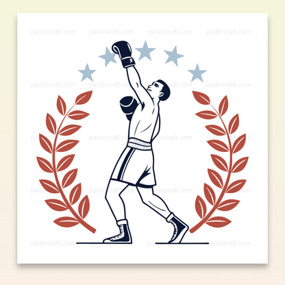 Illustration vectorielle d'un boxeur triomphant, parfaite pour projets sportifs et créatifs