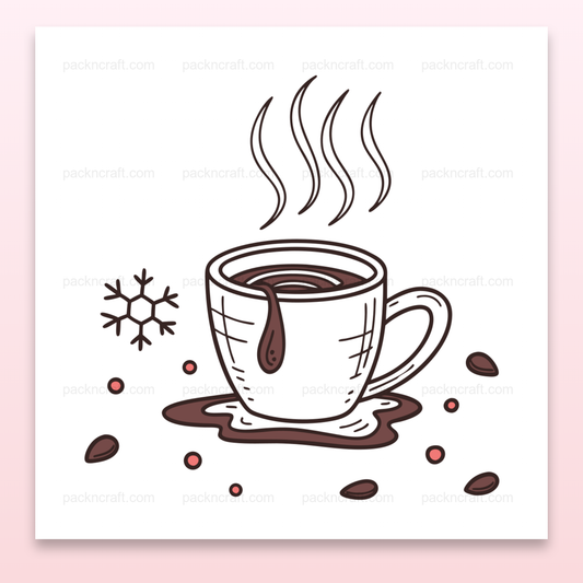 Illustration doodle de chocolat chaud cosy en SVG pour un usage hivernal