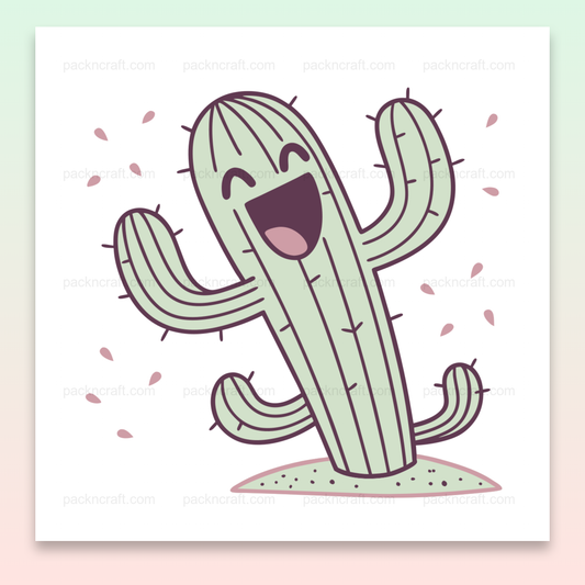Illustration de cactus rigolo et heureux en SVG pour projets créatifs