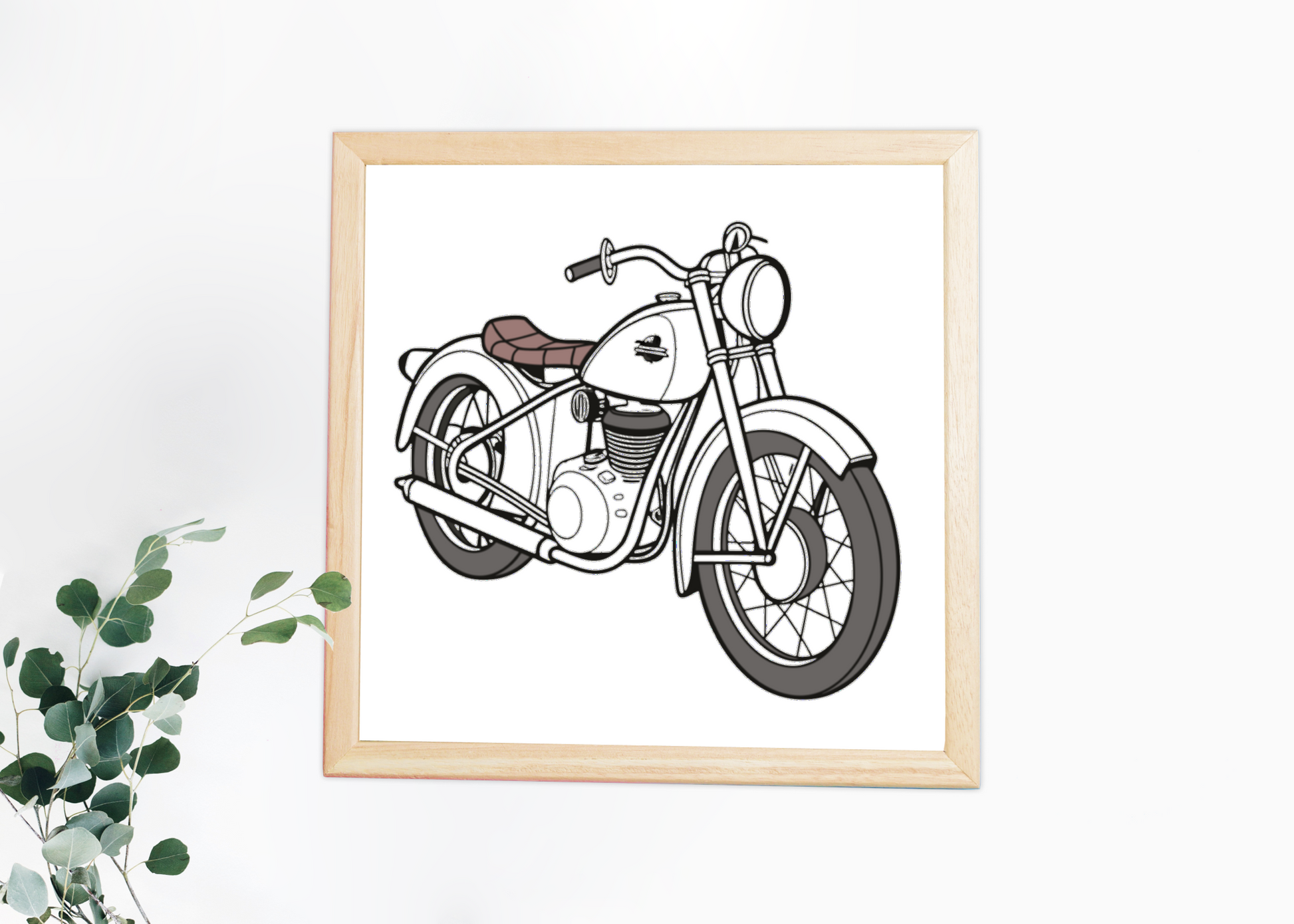 Cadre décoratif avec la moto BSA Bantam 1948