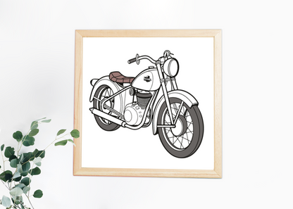 Cadre décoratif avec la moto BSA Bantam 1948