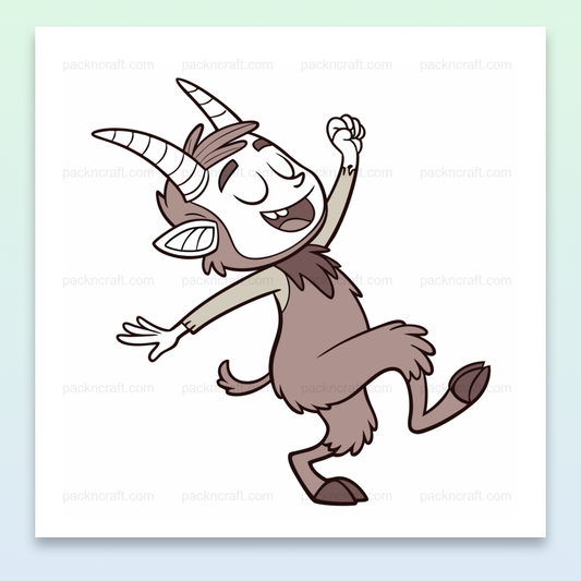 Illustration de satyre joyeux dansant, design cartoon pour papeterie et décoration