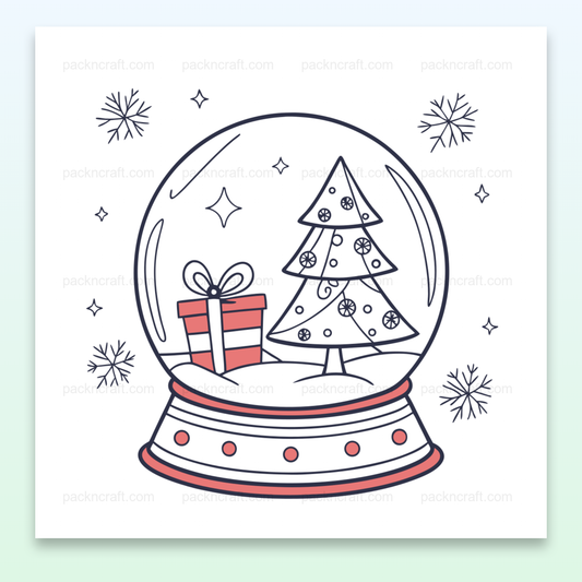 Illustration festive avec boule à neige de Noël en SVG pour déco et DIY