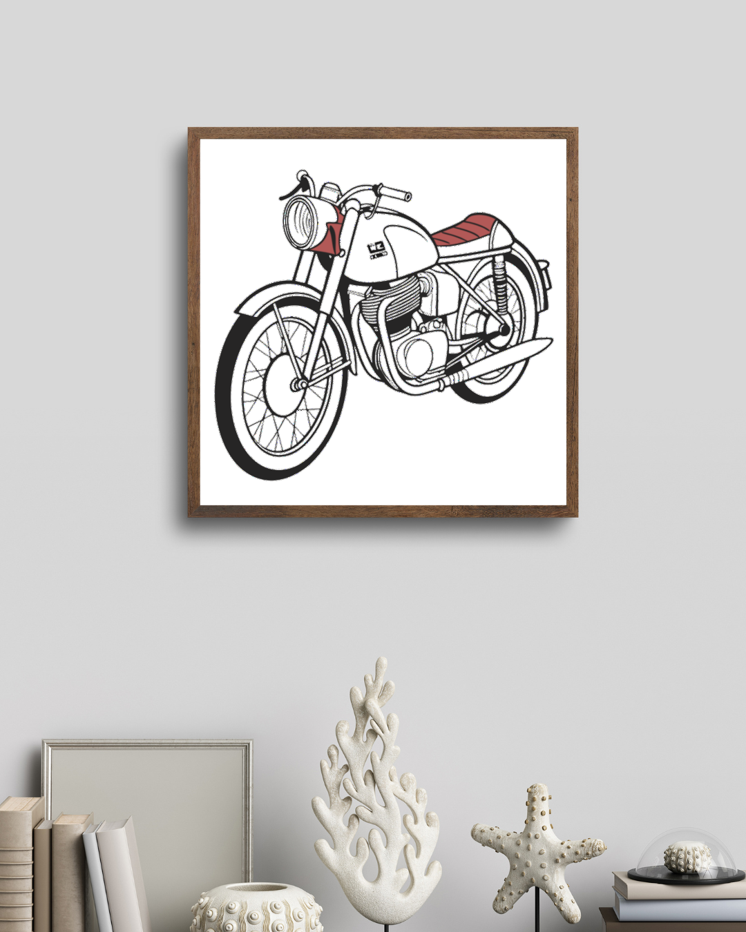 Motif rétro Matchless G80 1950 encadré, idéal pour décoration vintage