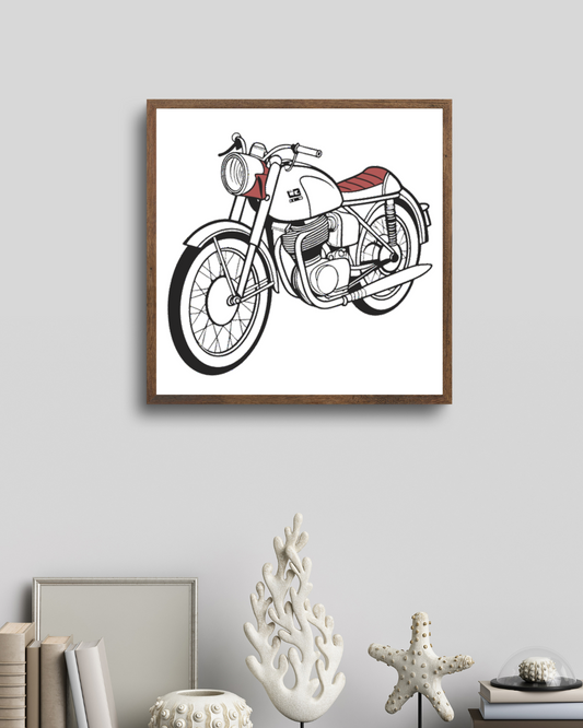 Motif rétro Matchless G80 1950 encadré, idéal pour décoration vintage