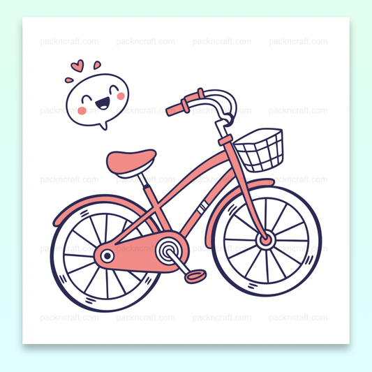 Illustration vélo joyeux pour projets créatifs DIY, stickers, papeterie.