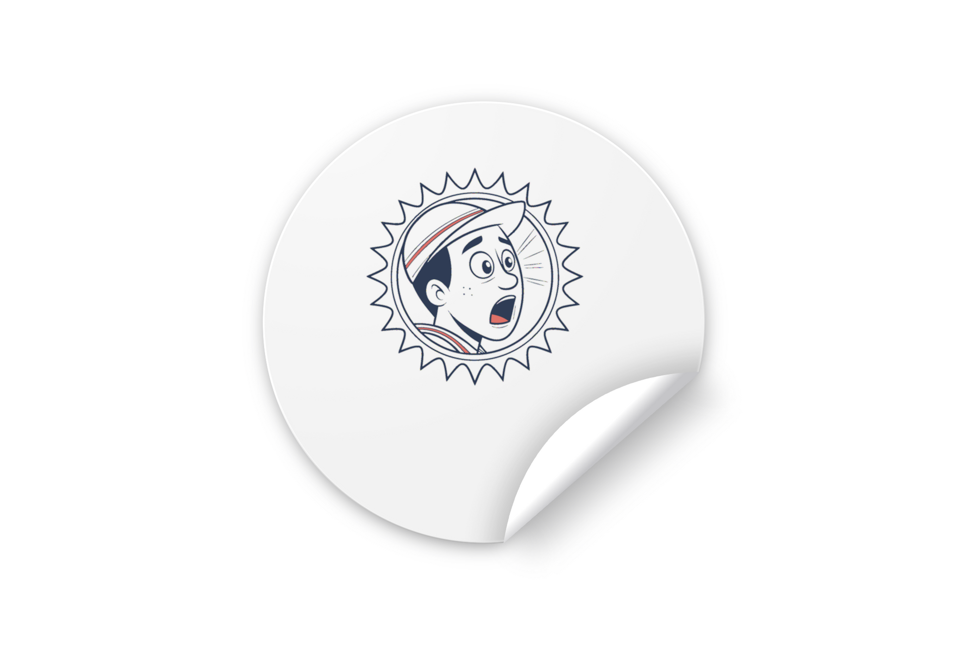 Sticker avec dessin animé captivant et mignon au style cartoon et surprise enfantine