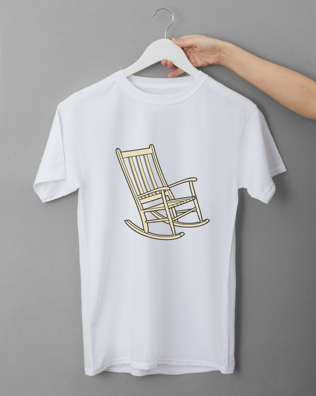 T-shirt avec motif rétro inspiré d'un fauteuil à bascule élégant et détendu