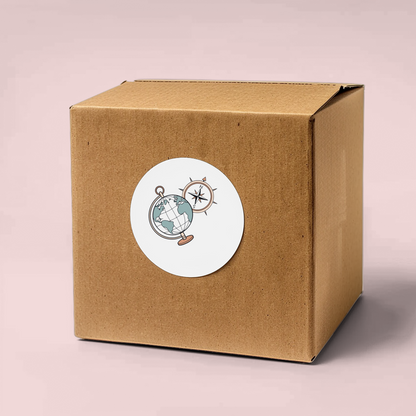 Sticker d’aventure éducative avec dessin vectoriel de globe et boussole