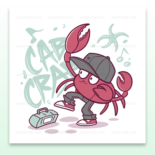 Illustration d'un crabe dansant joyeux, fichier numérique SVG pour décoration marine et projets créatifs
