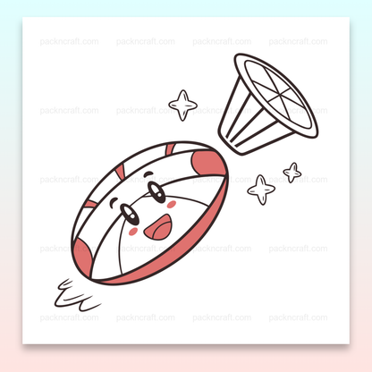 Illustration joyeuse de bouée en vol, parfait pour projets marins.