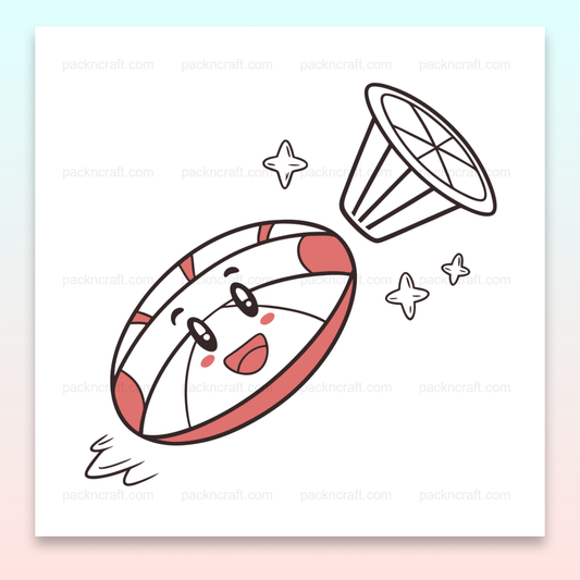 Illustration joyeuse de bouée en vol, parfait pour projets marins.