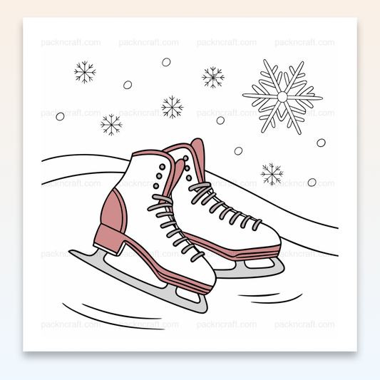 Illustration vectorielle de patins à glace sous la neige pour projets créatifs