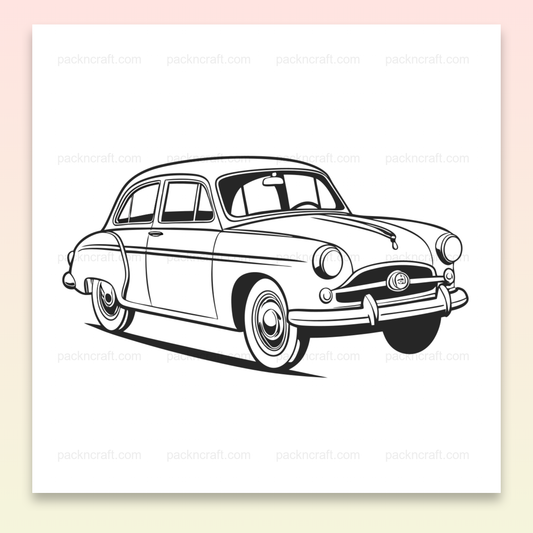 Simca Aronde vintage design stylisé années 50