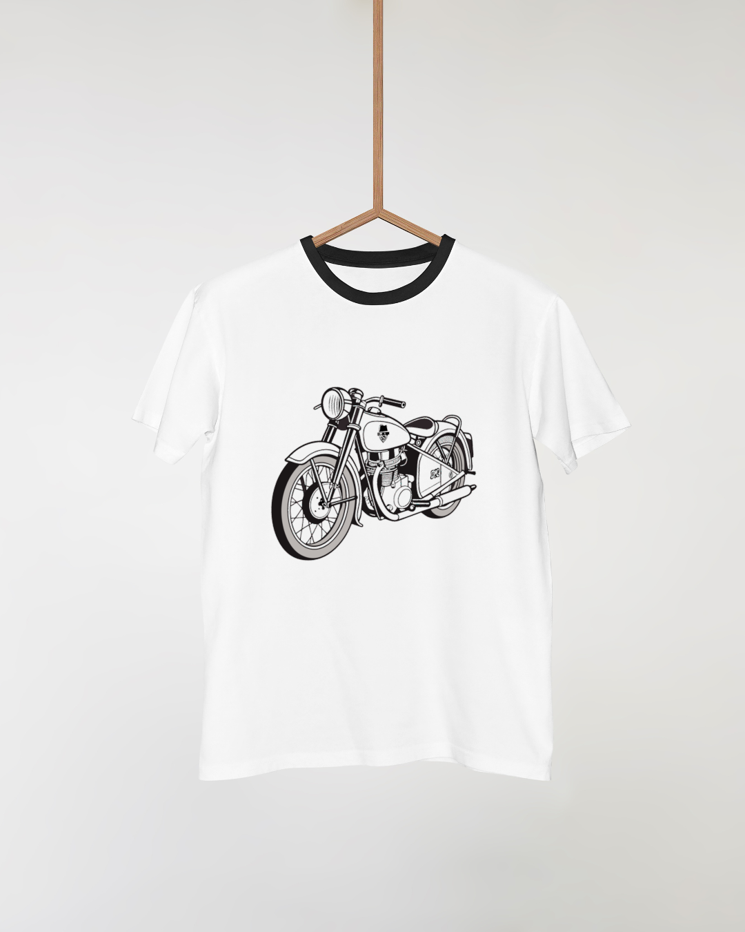 Motif de moto sur un t-shirt pour les passionnés de vintage