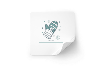 Sticker au design minimaliste illustrant un gant enchanté sur le thème hivernal