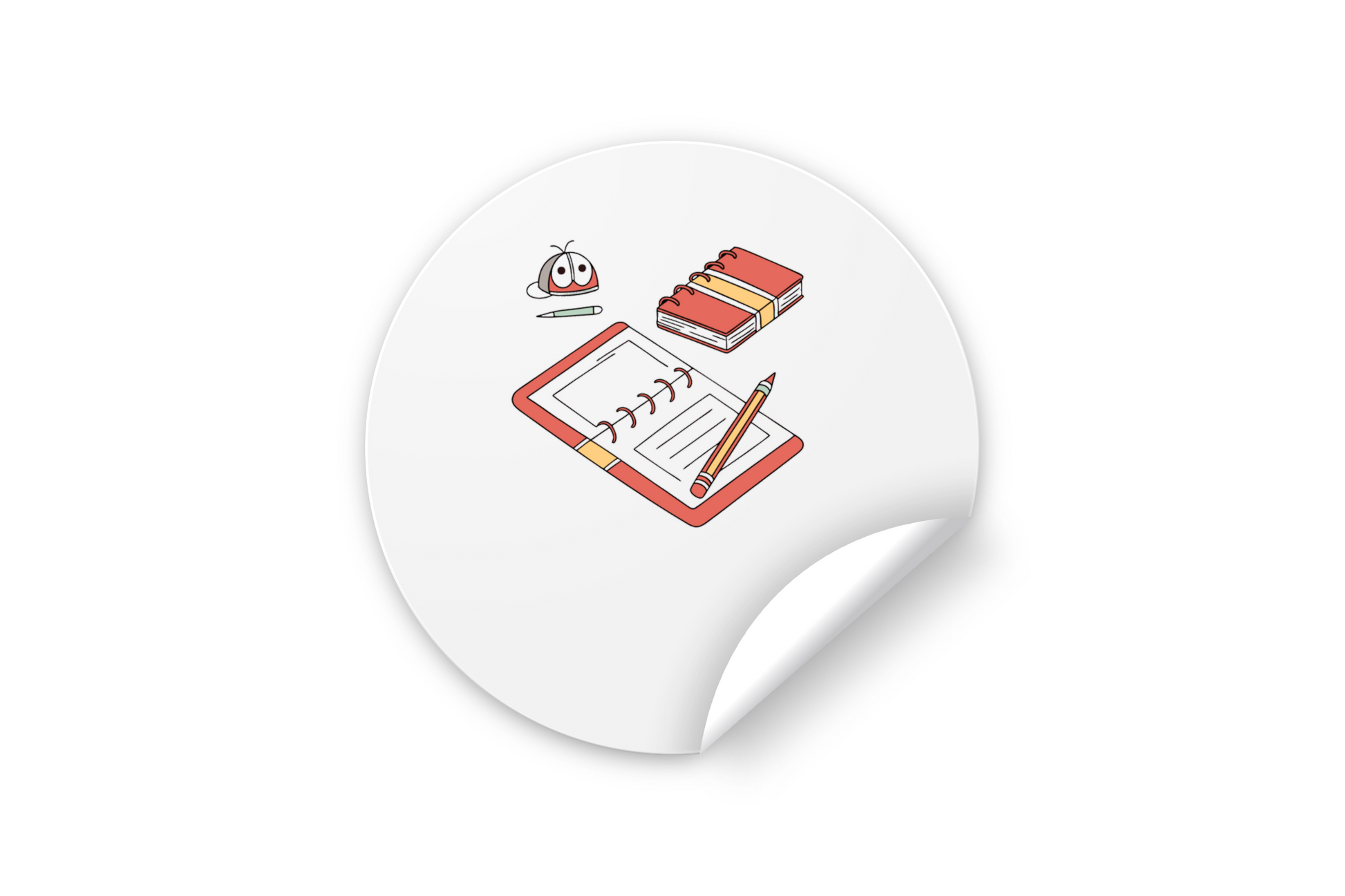 Sticker éducatif au style pastel avec un stylo numérique et un journal en illustration