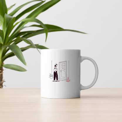 Agent de Sécurité au Poste | SVG Linéaire | Thème Urbain