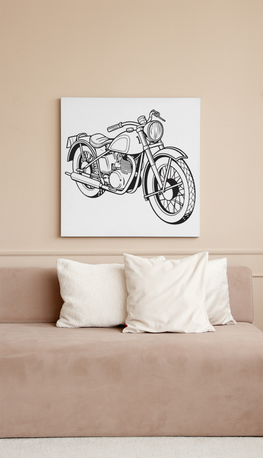 Cadre d'impression de la moto Matchless G3 1940 stylisée.