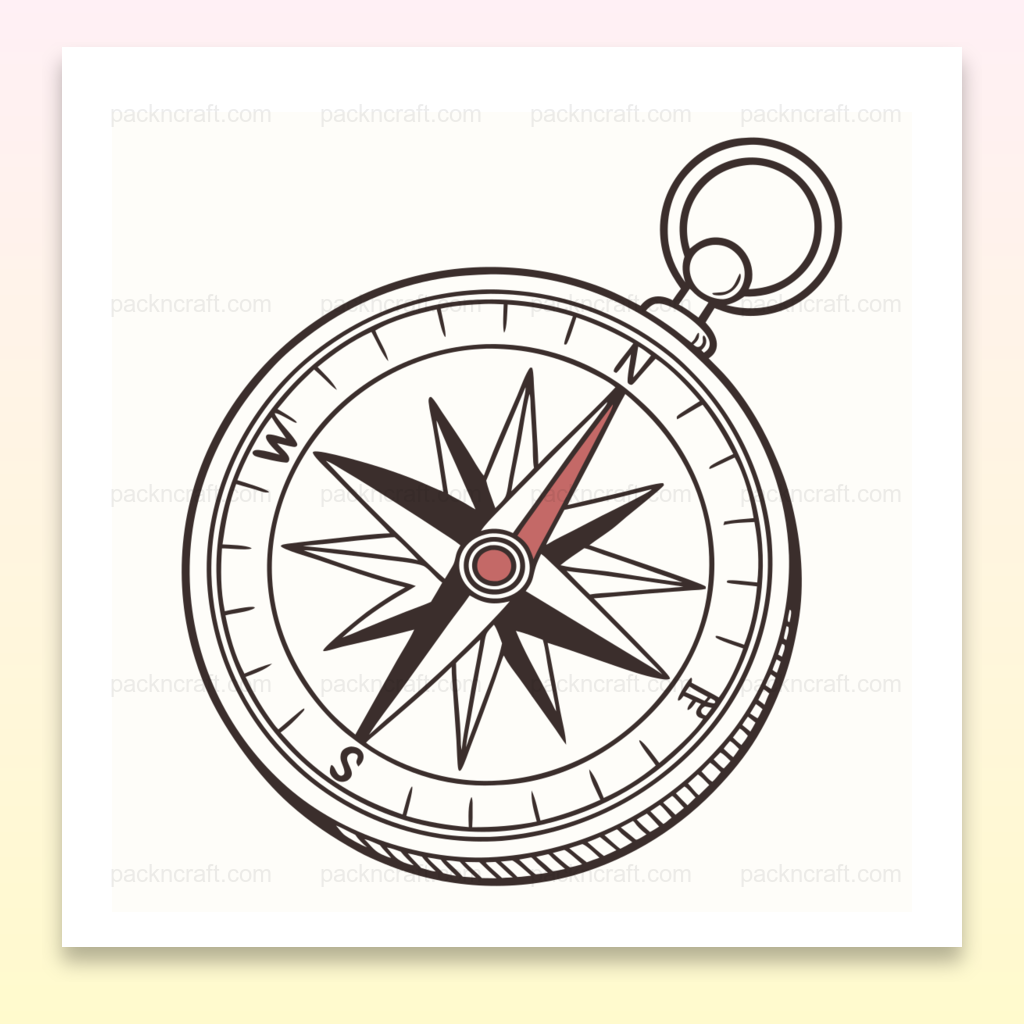 Illustration vectorielle de boussole antique, idéale pour projets créatifs et voyage.
