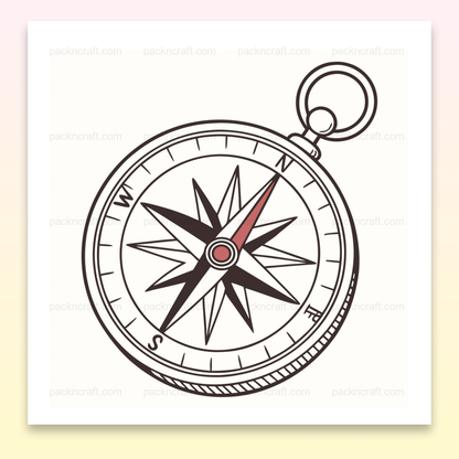 Illustration vectorielle de boussole antique, idéale pour projets créatifs et voyage.