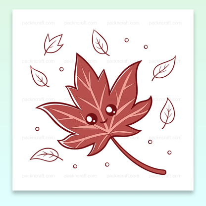 Illustration de feuille souriante automnale en SVG, utilisation en DIY et déco.