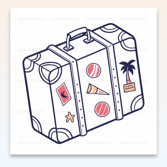 Illustration de valise minimaliste pour des projets créatifs et éducatifs