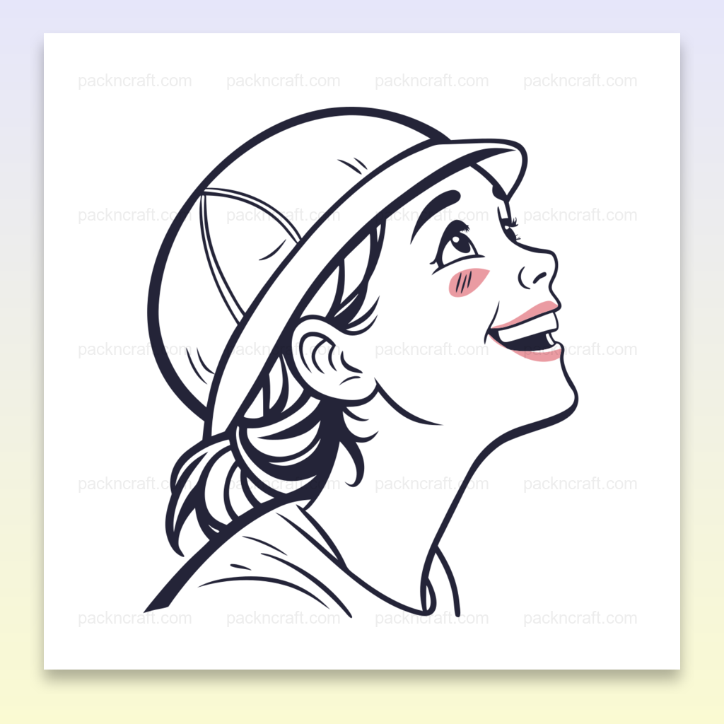 Illustration vectorielle d'un enfant souriant avec un casque, idéale pour l'éducation et la décoration.