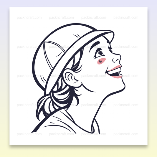Illustration vectorielle d'un enfant souriant avec un casque, idéale pour l'éducation et la décoration.