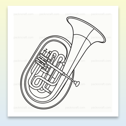 Illustration minimaliste de tuba en SVG, idéale pour projets créatifs et musicaux.