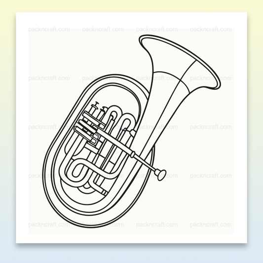 Illustration minimaliste de tuba en SVG, idéale pour projets créatifs et musicaux.