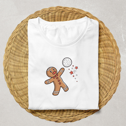 Design numérique de bonhomme pain d'épices sur t-shirt festif de Noël