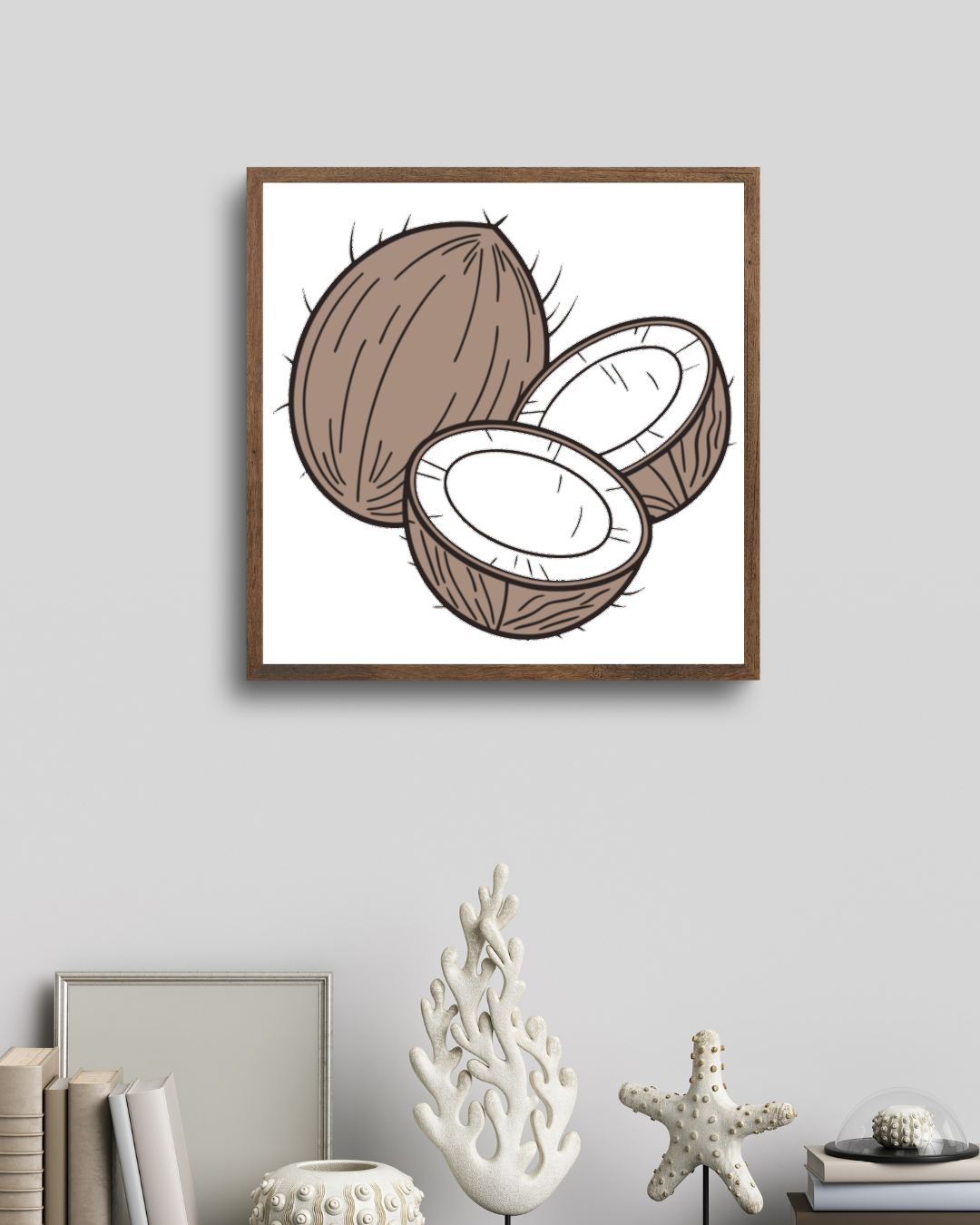 Cadre décoratif avec icône style doodle représentant une gourmandise tropicale