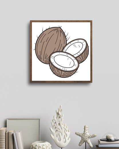 Cadre décoratif avec icône style doodle représentant une gourmandise tropicale