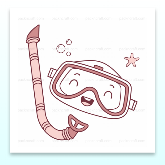 Illustration vectorielle d'un masque de plongée souriant, idéale pour création DIY.
