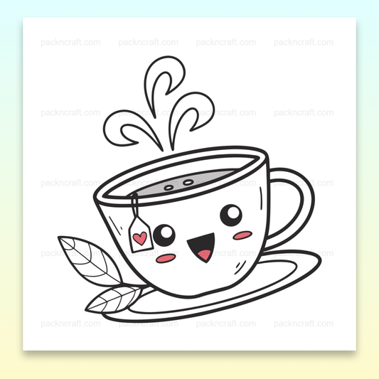 Illustration de tasse joyeuse avec éclaboussures pour papeterie et déco