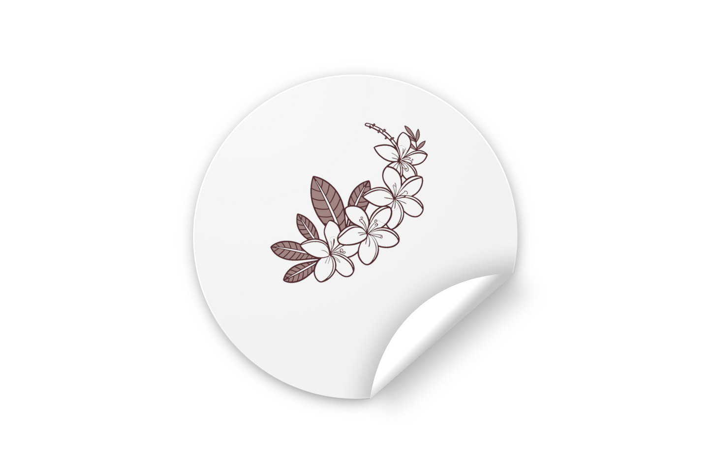Sticker élégant avec fleurs tropicales sur fond estival