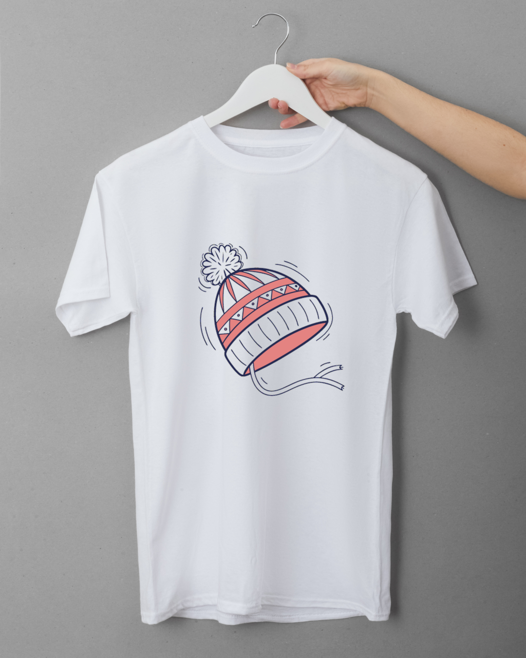 T-shirt avec motif bonnet stylisé doodle ambiance cocooning doux et ludique