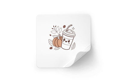 Sticker décoratif avec icône kawaii de citrouille amusante pour thème automne