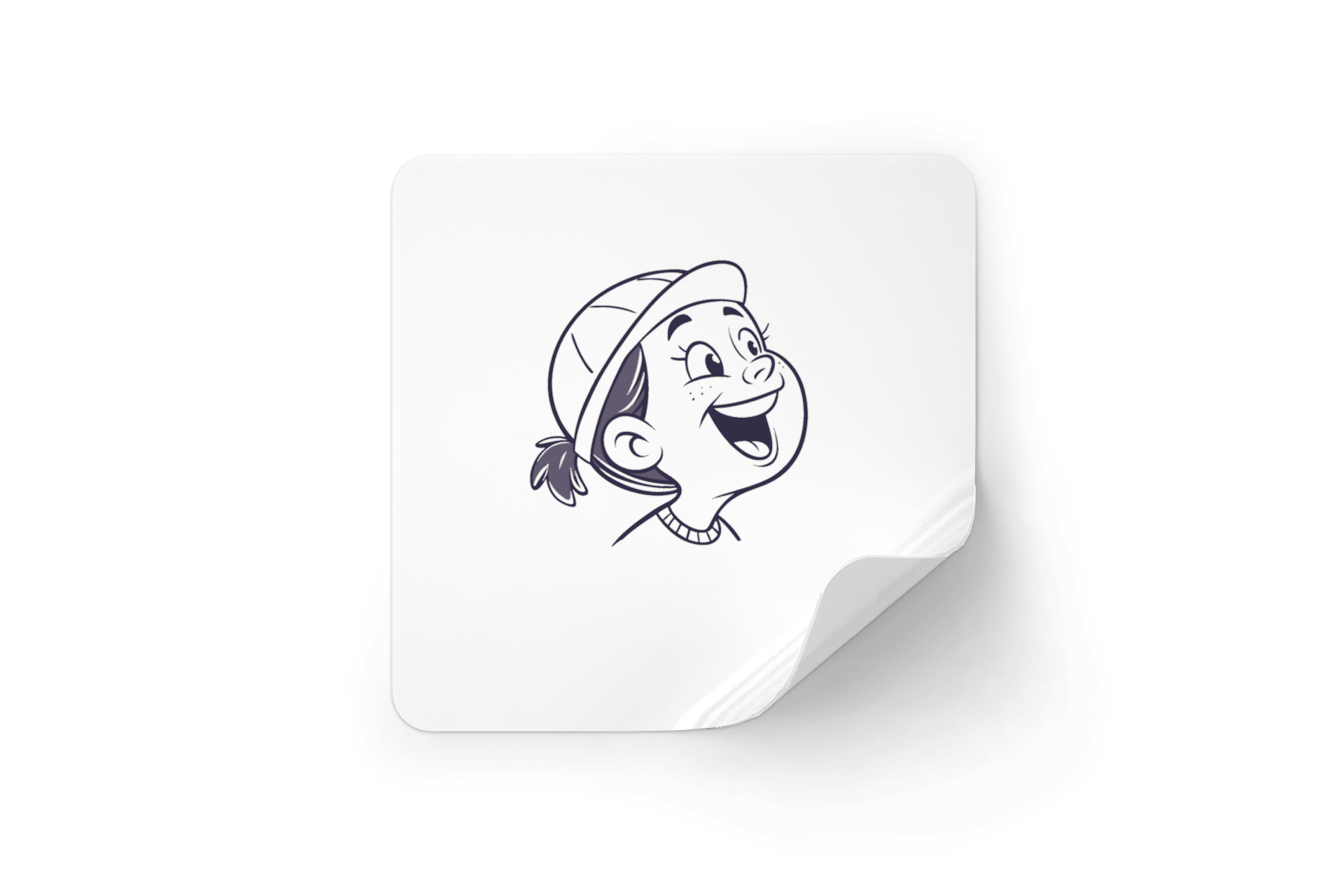 Sticker décoratif avec enfant explorateur joyeux dans un style vectoriel aventure