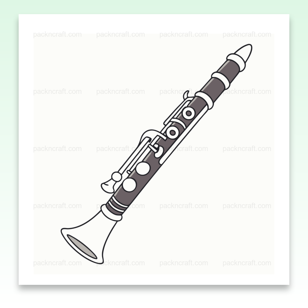 Illustration vectorielle de clarinette élégante pour projets DIY et papeterie.