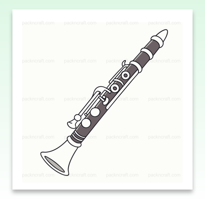 Illustration vectorielle de clarinette élégante pour projets DIY et papeterie.