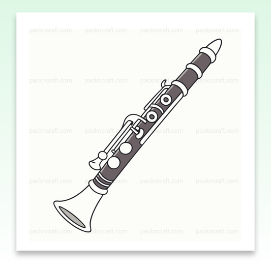 Illustration vectorielle de clarinette élégante pour projets DIY et papeterie.