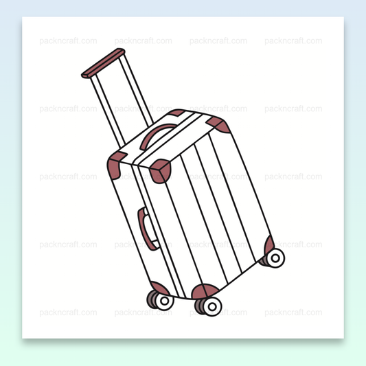 Illustration de valise prête pour l'aventure, style doodle, pour projets créatifs.